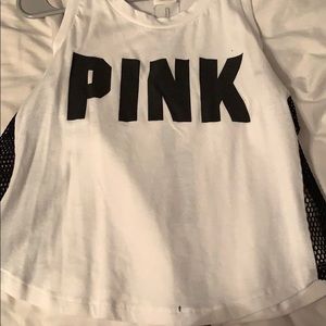 Victoria’s Secret Pink mesh cropped tank top.
